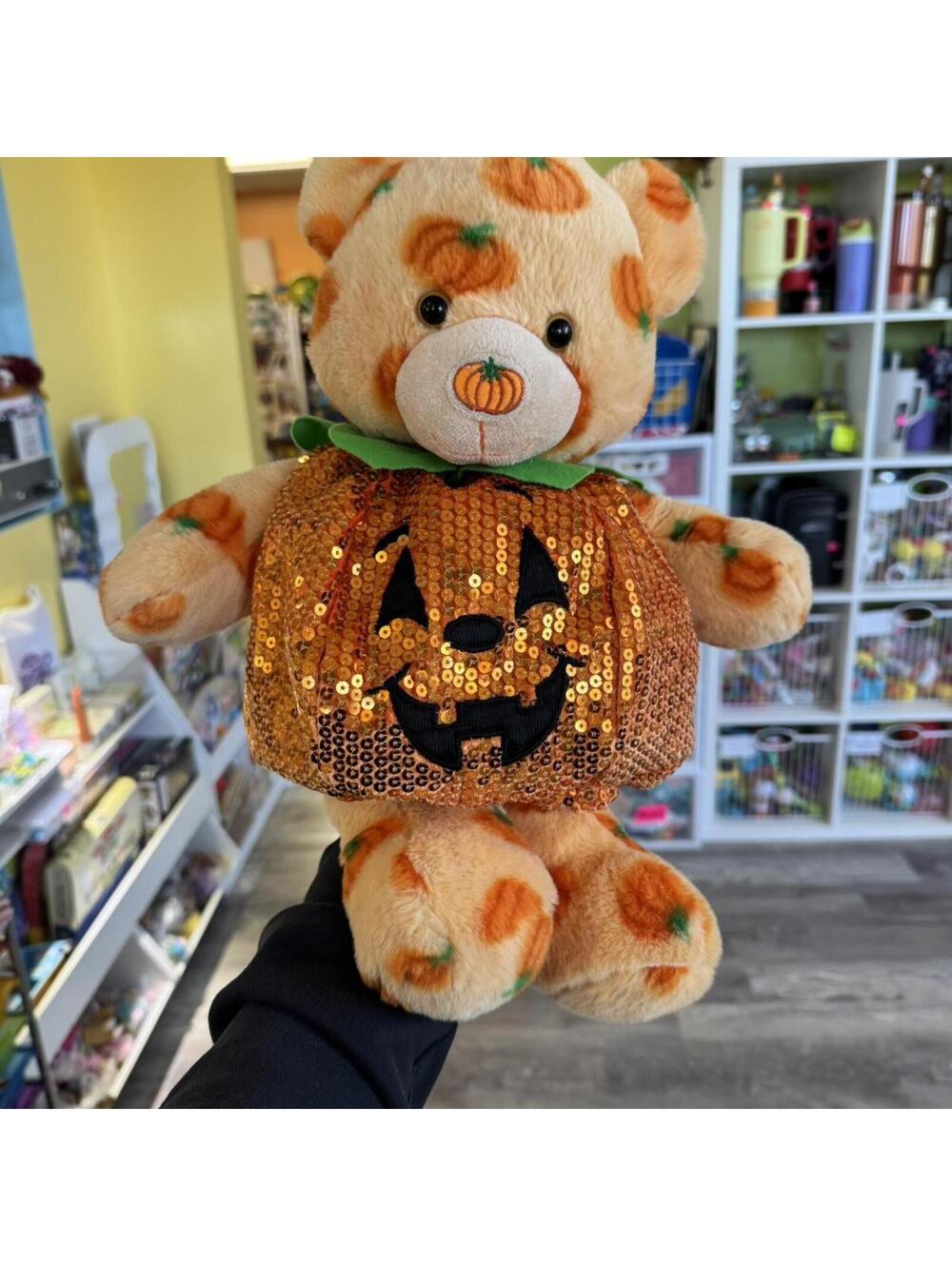 Build a bear orange bear with pumpkins